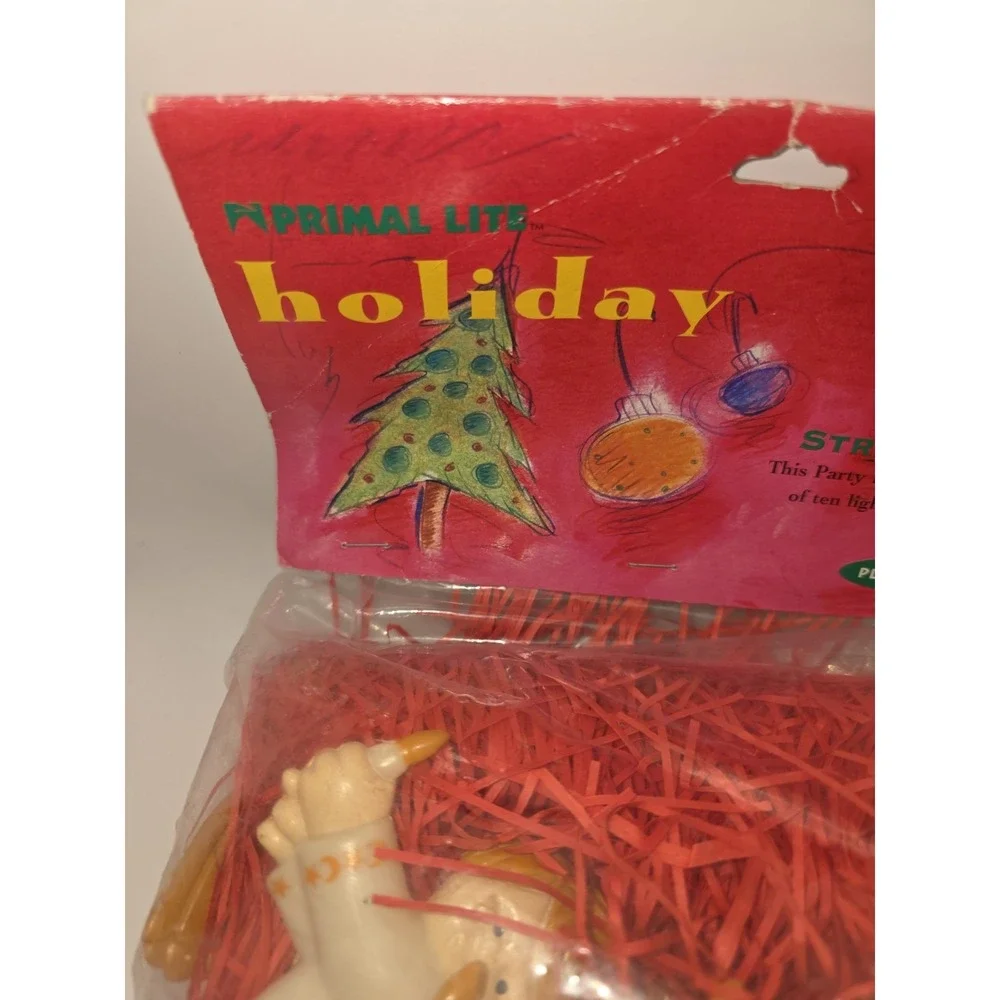 Vintage 1999 Angel Theme Primal Lite Holiday String Light Set Blow Mold